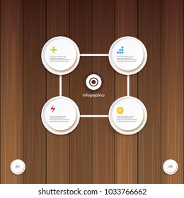 vector modern progress white paper banners set with options or steps on wooden background . Can be used for business infographics, timelines, numbered banners , graphic or website layout