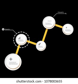 vector modern progress white paper banners set with options or steps on black background . Can be used for business infographics, timelines, numbered banners , graphic or website layout