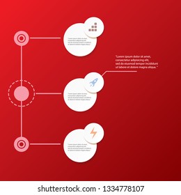 vector modern progress white paper banners set with options or steps on red background . Can be used for business infographics, timelines, numbered banners , graphic or website layout