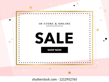Vector modern promotion web banner  template for social media mobile apps. Elegant sale and discount promo background with abstract pattern. Email ad newsletter layouts.  