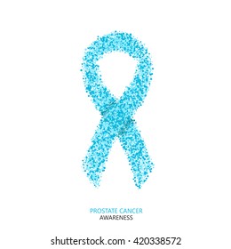 Vector modern prostate cancer awareness circles desigen. blue ribbon isolated on white background