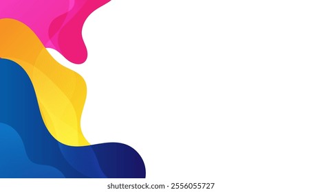 Vector modern purple gradient colorful background with wave and geometric shapes on white background