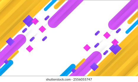 Vector modern purple gradient colorful background with wave and geometric shapes on white background
