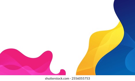 Vector modern purple gradient colorful background with wave and geometric shapes on white background