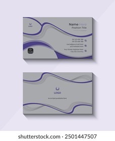 vector modern purple professional business card template design