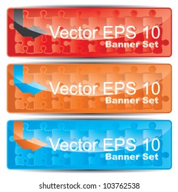 Vector Modern Puzzle banner set