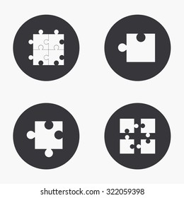 Vector modern puzzle  icons set on white background
