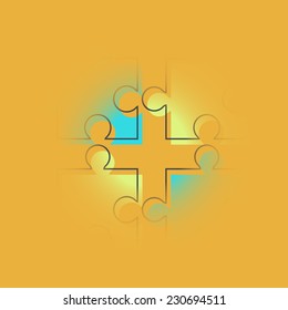 Vector modern puzzle teamwork background. Eps 10