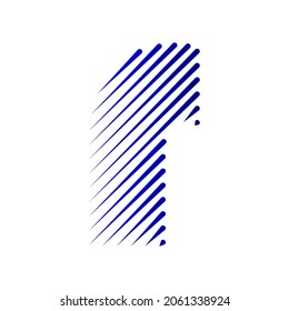 Vector modern R letter alphabet on white background. Sharp stroke isolated letter logo design. Blue coloured lowercase letter.