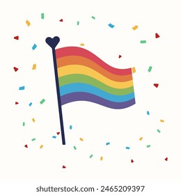 vector modern Rainbow flag on pride day logo design icon element 