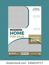 Vector modern real estate dream home social media facebook timeline cover creative flyer design