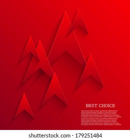 vector modern red arrows background. Eps 10