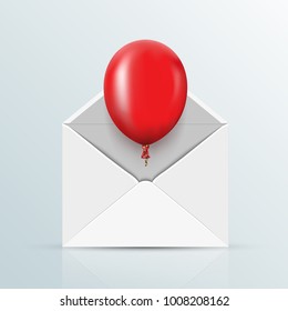 Vector modern red balloons background for happy birthday or valentine day. Event invitation