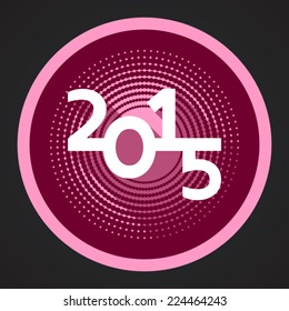 Vector modern red happy new year 2015 button
