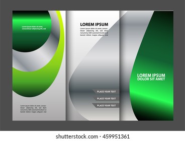 Vector modern red tri-fold brochure design template background
