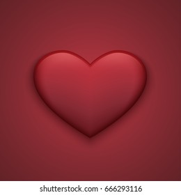 Vector modern red valentines day background. Heart icon for design