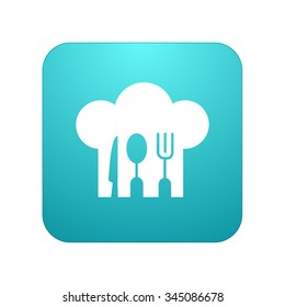 Vector modern restaurant app icon isolated on white background. Food element design