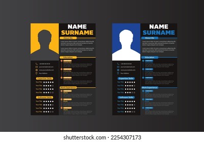 vector modern resume or cv template