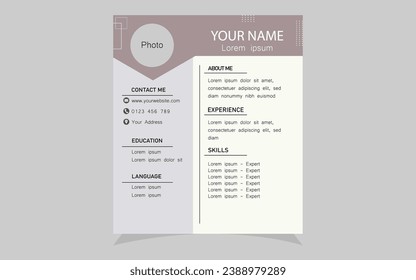 Vector modern resume portfolio or cv template