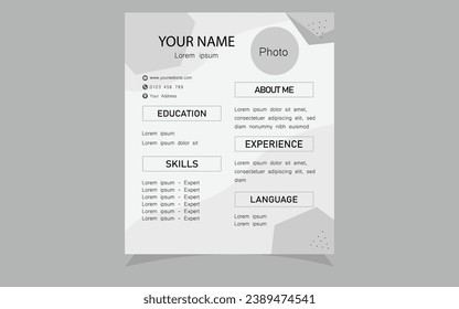 Vector modern resume portfolio or cv template