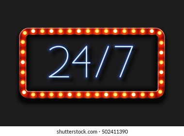 Vector modern retro billboard background with text.