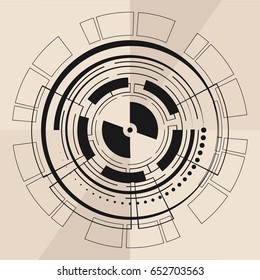 vector modern retro circles. Abstract technology. futuristic element.
