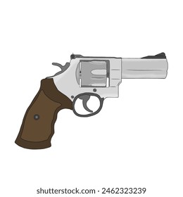 vector of modern revolver type firearms