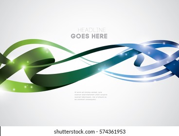 Vector of modern ribbon element and background