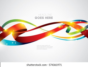 Vector of modern ribbon element and background