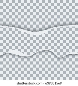vector modern ripped torn paper on transparent background