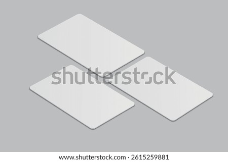 Vector Modern rounded business card or credit card mockup. Realistic template design for presentation branding identity, corporate, advertising, personal, stationery, sticker, sheet, label, banner
