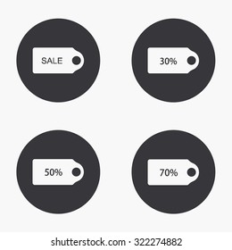 Vector modern sale icons set on white background