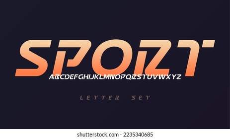 Vector modern sans serif font, uppercase letter set, alphabet, typography.