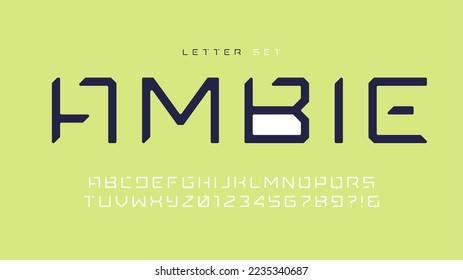 Vector modern sans serif font, uppercase letter set, alphabet, typography.
