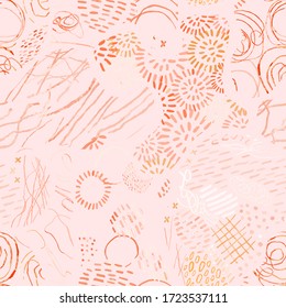 Moderner, nahtloser Hintergrund mit bunten, handgezeichnet abstrakten Linien, Doodles. Verwenden Sie es für Tapeten, Stoffdruck, Musterfüllungen, Web, Oberflächenstruktur, Umhüllungspapier, Gestaltung der Präsentation