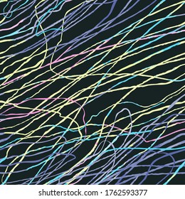 Vector modern seamless background with colorful hand drawn abstract lines, doodles. Use it for wallpaper, textile print, pattern fills, web, surface texture, wrapping paper, design of presentation