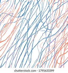 Vector modern seamless background with colorful hand drawn abstract lines, doodles. Use it for wallpaper, textile print, pattern fills, web, surface texture, wrapping paper, design of presentation