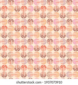 Vector modern seamless background with colorful hand drawn abstract round elements, doodles. Use it for wallpaper, textile print, pattern fills, web, texture, wrapping paper, design presentation