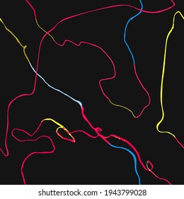 Vector modern seamless background with colorful hand drawn abstract lines, doodles. Use it for wallpaper, textile print, pattern fills, web, surface texture, wrapping paper, design of presentation