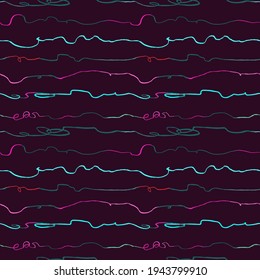 Vector modern seamless background with colorful hand drawn horisontal lines, doodles. Use it for wallpaper, textile print, pattern fills, web, surface texture, wrapping paper, design of presentation
