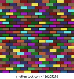 vector modern seamless colorful brick wall background texture. Eps10