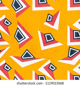 Vector modern seamless colorful geometry triangle pattern, color abstract geometric background, multicolored print, retro texture, hipster fashion design