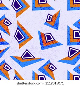 Vector modern seamless colorful geometry triangle pattern, color abstract geometric background, multicolored print, retro texture, hipster fashion design