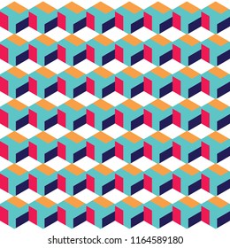 Vector modern seamless colorful geometry hexagon pattern background