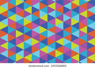 Vector modern seamless colorful geometry triangle pattern, color abstract geometric background, pillow multicolored print