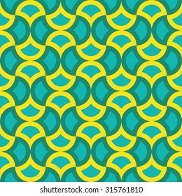 Vector modern seamless colorful geometry pattern petals  , color green abstract geometric background,wallpaper print,  retro texture, hipster fashion design,