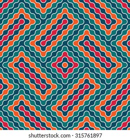 Vector modern seamless colorful geometry pattern labyrinth dots  , color  blue orange pink abstract geometric background,wallpaper print,  retro texture, hipster fashion design,