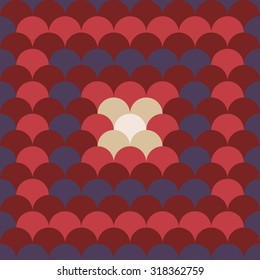 Vector modern seamless colorful geometry pattern overlapping circles, color blue red abstract geometric background, trendy multicolored print, retro texture, hipster fashion design