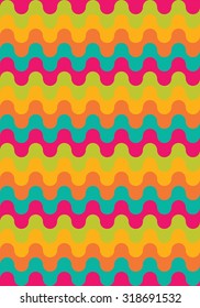 Vector modern seamless colorful geometry pattern, waved lines, color abstract geometric background, trendy multicolored print, retro texture, hipster fashion design
