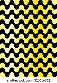 Vector modern seamless colorful geometry pattern, waved lines, color monochrome yellow abstract geometric background, trendy multicolored print, retro texture, hipster fashion design
